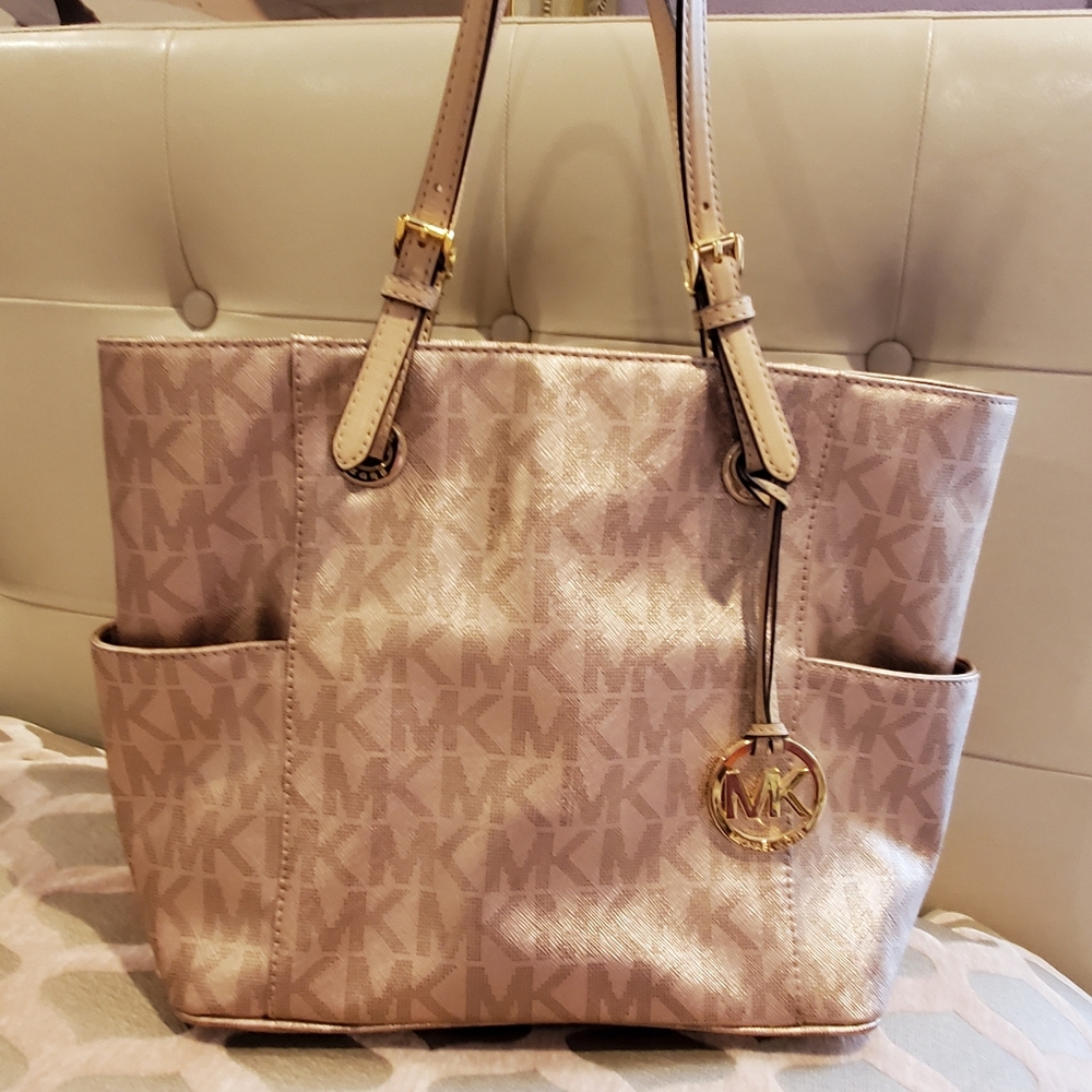 Michael Kors Rose Gold Metallic Tote